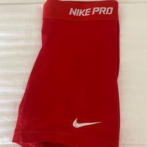 nike pro red shorts